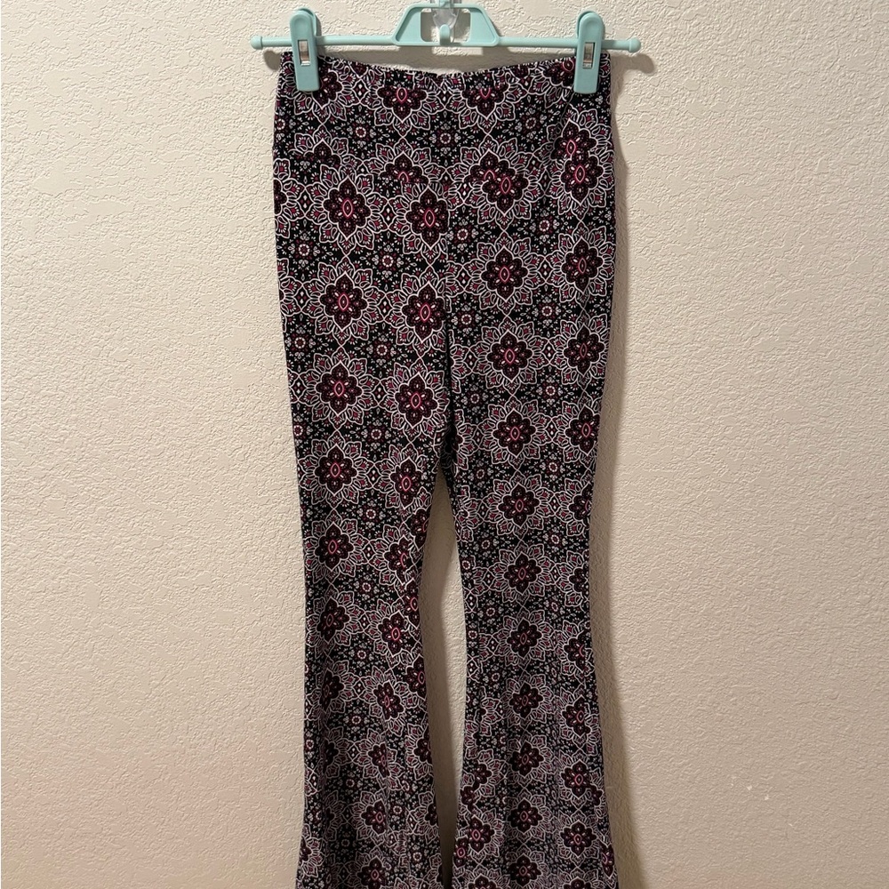 No Boundaries Women’s Bottoms with Red/Pink and Black Floral Design